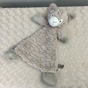Demdaco Tan Llama Lovey Security Blanket Rattle White Beige Light Brown Alpaca